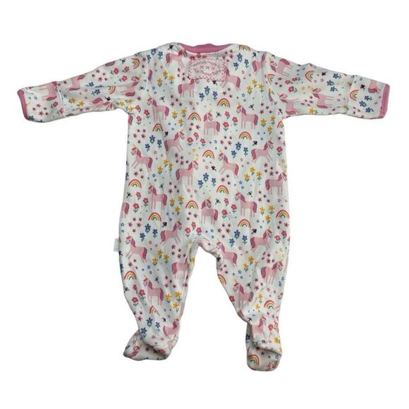 Jojo Maman Bebe‎ Unicorn Footie Newborn NWOT - Picture 2 of 7